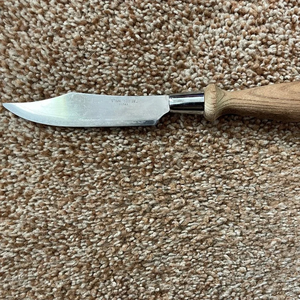 VTG Pointed Cheese Knife Spreader Stainless Steel Wood Handle